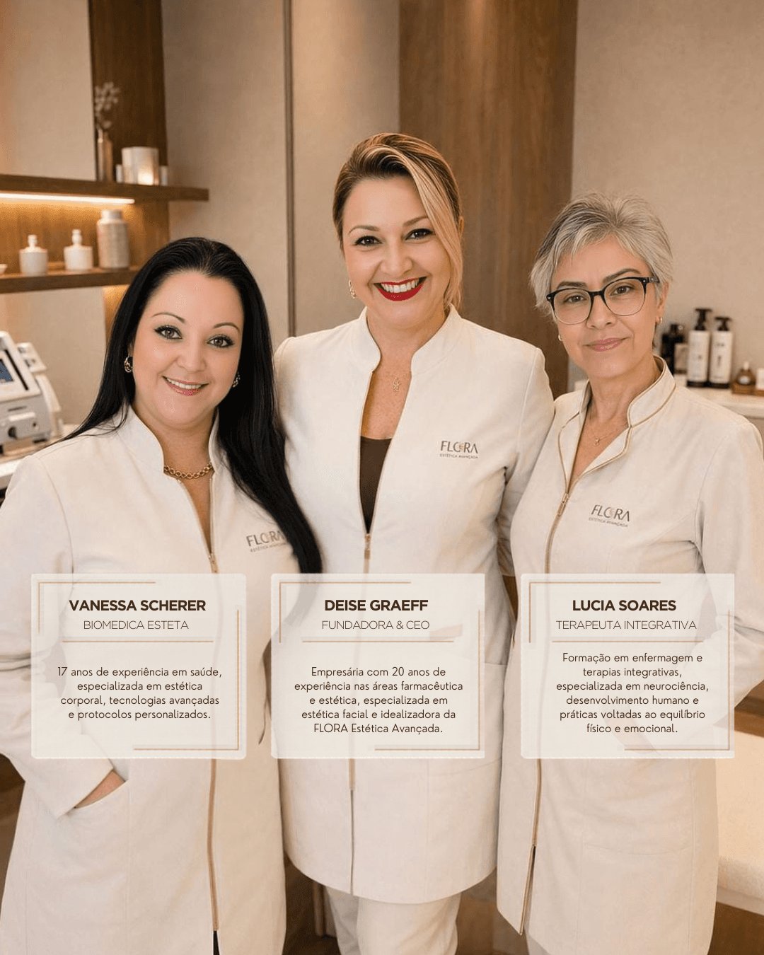 Equipe da FLORA Estética Avançada em Florianópolis